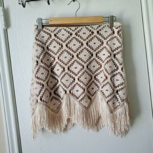 Judith March Crochet Fringe Skirt